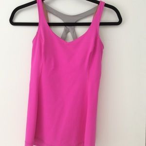 Lululemon Fuchsia Gray Built in Bra Yoga Top 4